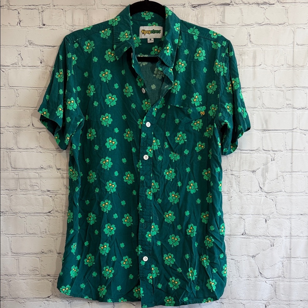 Ready for Saint Patrick’s Day?Tipsy Elves Green Button Down Shirt Size Small